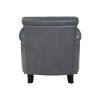 Classic Traditional Accent Chair 1pc Solid Wood frame Burnish Gray Top-Grain Leather Nailhead Trim Living Room Furniture