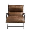 ACME Zulgaz Accent Chair in Cocoa Top Grain Leather & Matt Iron Finish 59951