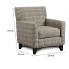 32 Inch Contemporary Accent Arm Chair, Geometric Fabric Pattern, Gray