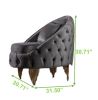 Vanessa Chair Livingroom Set in Grey and Gold with Fabric button-tufted velvet upholstery Finish