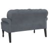 Bench with Backrest Dark Gray 47"x25.4"x29.5" Velvet