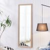 Third generation, light oak solid wood frame full-length mirror, large floor standing mirror, dressing mirror, decorative mirror, suitable for bedroom