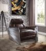 ACME Brancaster Accent Chair, Espresso Top Grain Leather & Aluminum 59715