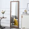 Third generation, solid wood frame full body mirror with deep wood grain color, large floor standing mirror, dressing mirror, decorative mirror, suita