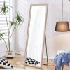 Third generation, light oak solid wood frame full-length mirror, large floor standing mirror, dressing mirror, decorative mirror, suitable for bedroom