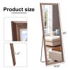 Third generation, solid wood frame full body mirror with deep wood grain color, large floor standing mirror, dressing mirror, decorative mirror, suita