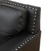 Black Faux Living Room Sofa Set