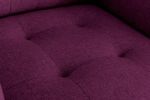 Victoria Purple Linen Fabric Armchair with Metal Legs, Side Pockets, and Pillow