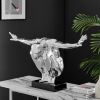 Saluting Man Resin Sculpture, Large, Chrome, Large - Size 19" x 37" x 14"