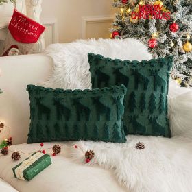 Christmas Party Decorative Back Cushion Cover (Option: Christmas Green Elk-30x50cm Without Core)