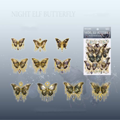 Mocard PET Sticker Package Boundless Butterfly Spectrum Series Three-dimensional Ice Crystal Laser Gold INS Style Butterfly Notebook Gu Nano SIM