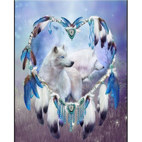 Couple Wolf Animal Landscape Diamond Painting