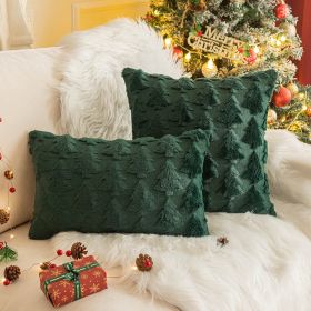 Christmas Party Decorative Back Cushion Cover (Option: Green Christmas Tree-30x50cm Without Core)