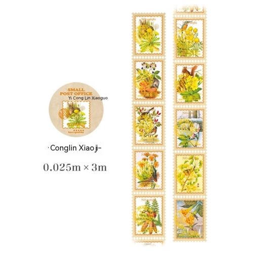 Gilding And Paper Adhesive Tape Small Postal Service Journal Decorative Stickers