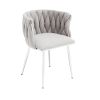 COOLMORE Leisure Dining Chairs Accent Chair Velvet Accent Lounge Chair With Metal Feet 2PC/SET