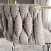 COOLMORE Leisure Dining Chairs Accent Chair Velvet Accent Lounge Chair With Metal Feet 2PC/SET