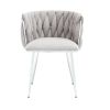 COOLMORE Leisure Dining Chairs Accent Chair Velvet Accent Lounge Chair With Metal Feet 2PC/SET