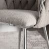 COOLMORE Leisure Dining Chairs Accent Chair Velvet Accent Lounge Chair With Metal Feet 2PC/SET