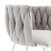 COOLMORE Leisure Dining Chairs Accent Chair Velvet Accent Lounge Chair With Metal Feet 2PC/SET