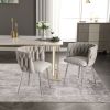 COOLMORE Leisure Dining Chairs Accent Chair Velvet Accent Lounge Chair With Metal Feet 2PC/SET