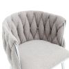 COOLMORE Leisure Dining Chairs Accent Chair Velvet Accent Lounge Chair With Metal Feet 2PC/SET