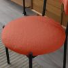 Dining Chairs Set of 2,Round Upholstered Sherpa Fabric Dining Room Chairs with Curved Backrest,Mid-Century Modern Accent Chairs with Black Metal Adjus
