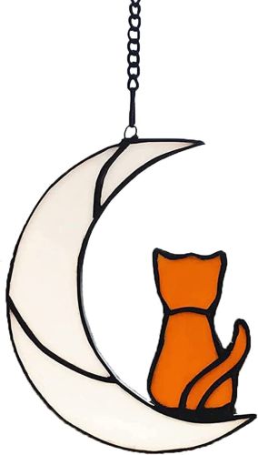 Moon Cat Flat Pendant Acrylic Indoor Window Decoration Commemorative Gift