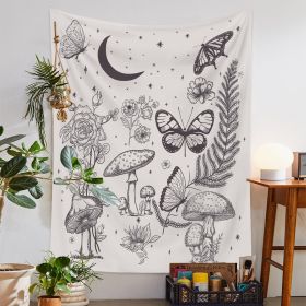 European Retro Mushroom Hanging Cloth Plant Homestay Tapestry (Option: H-95X75CMInstallation package)
