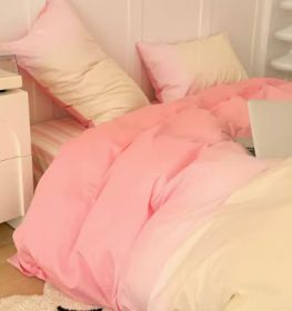 Simple Gradient Color Bed Four Sets Of Cotton Pure Cotton (Option: Dust fog-1.5m bed sheet 2m)