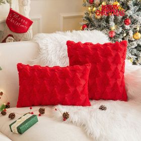 Christmas Party Decorative Back Cushion Cover (Option: Red Christmas Tree-45x45cm Without Core)