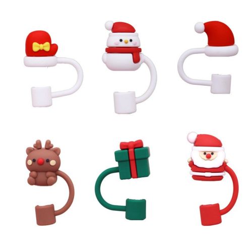 Straw Cover Rubber Accessories Christmas Gift Straw Dust Plug