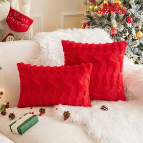 Christmas Party Decorative Back Cushion Cover (Option: Red Elk-50X50cm Without Core)